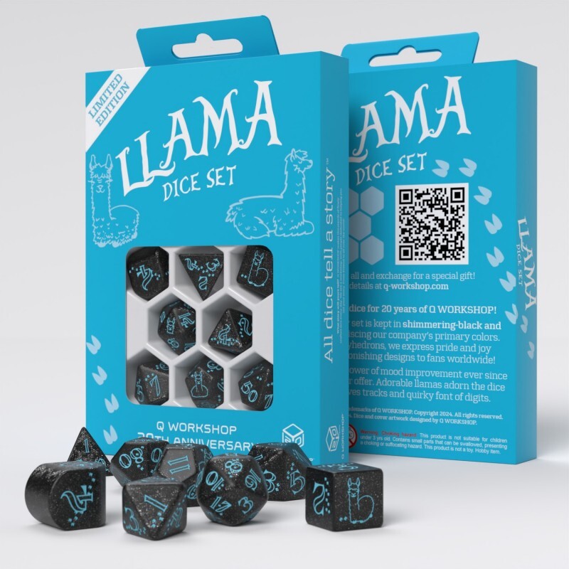 

Набор кубиков Q WORKSHOP 20 years: Llama Dice Set, Черный, S20Y04