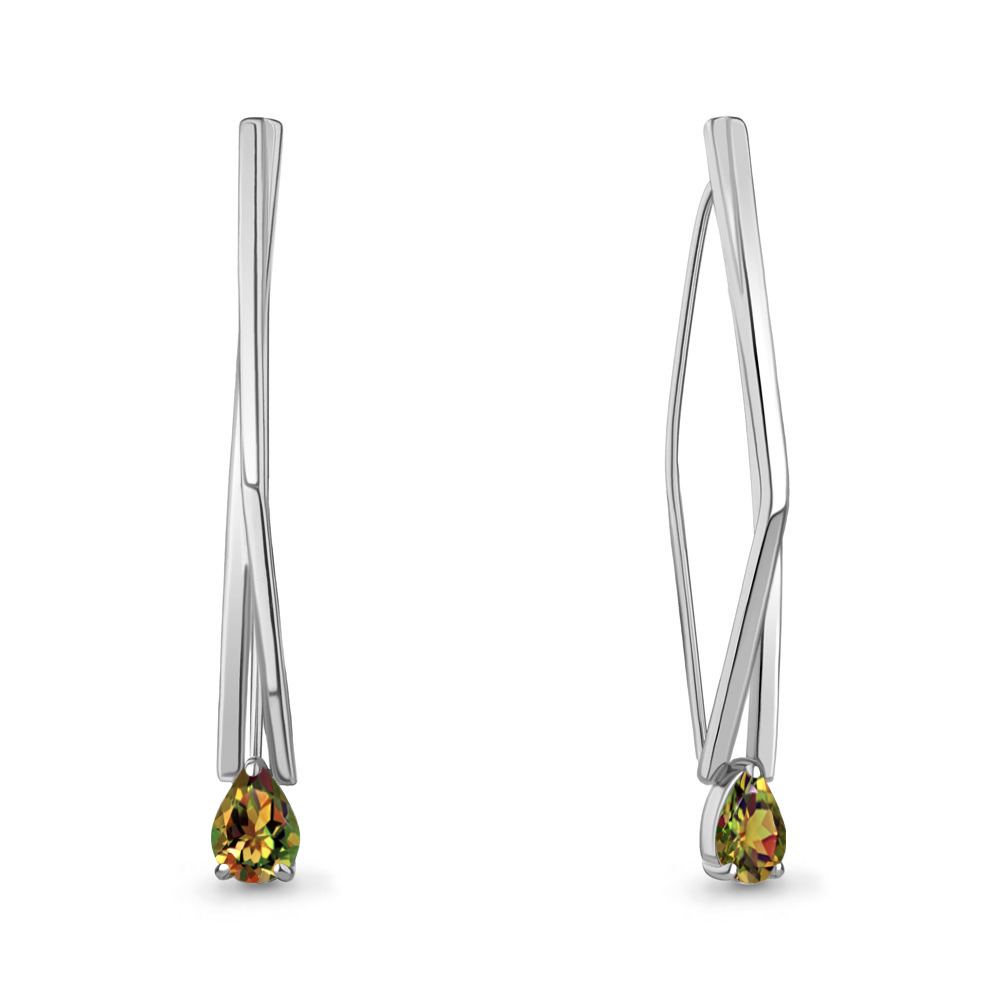 

Серьги из серебра с султанитом искусственным Aquamarine Aquamarine 4773019_925_р, 4773019_925_р