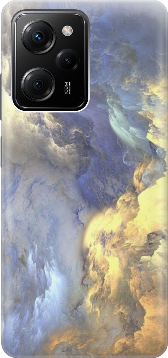 

Чехол на Xiaomi Poco X5 Pro 5G с принтом "Желто-синие облака", Желтый;синий, 158245