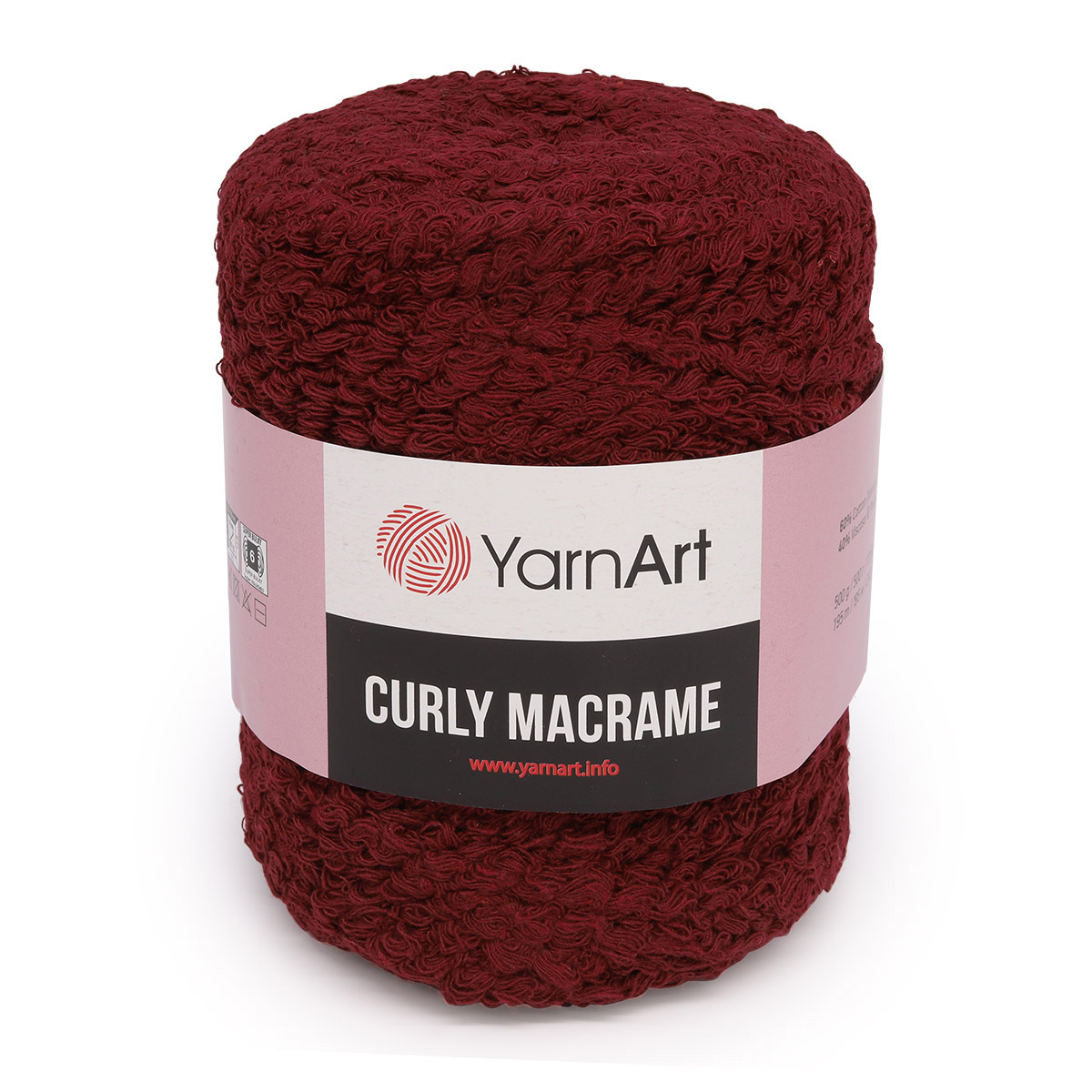 Пряжа YarnArt Curly Macrame 500гр 195м 60 хлопок 40 вискоза и полиэстер 781 бордо 1009₽