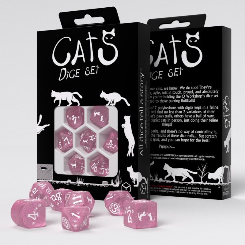 

Набор кубиков Q WORKSHOP Cats Dice Set: Daisy, Розовый, RCAT07