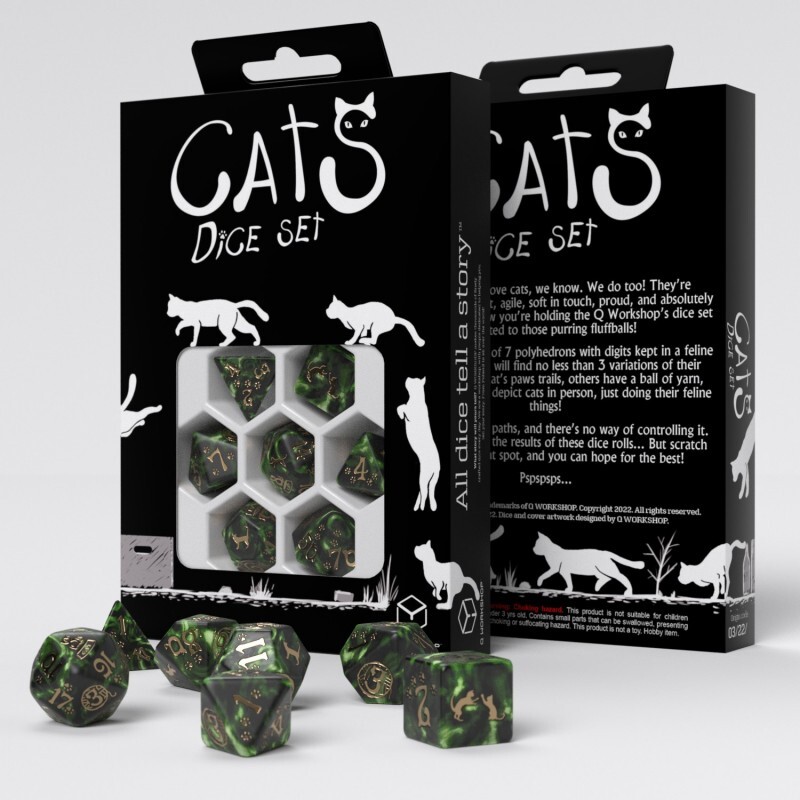 

Набор кубиков Q WORKSHOP Cats Dice Set: Pixel, Зеленый, SCAT06