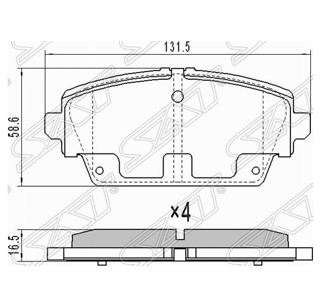 

Колодки тормозные перед NISSAN ALMERA TINO V10/PRIMERA P12/HONDA ACCORD C SAT ST41060AV126