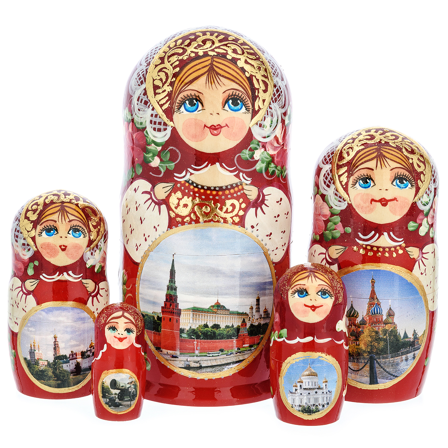 

Матрешка "Москва. Кремль" 5 мест, Разноцветный