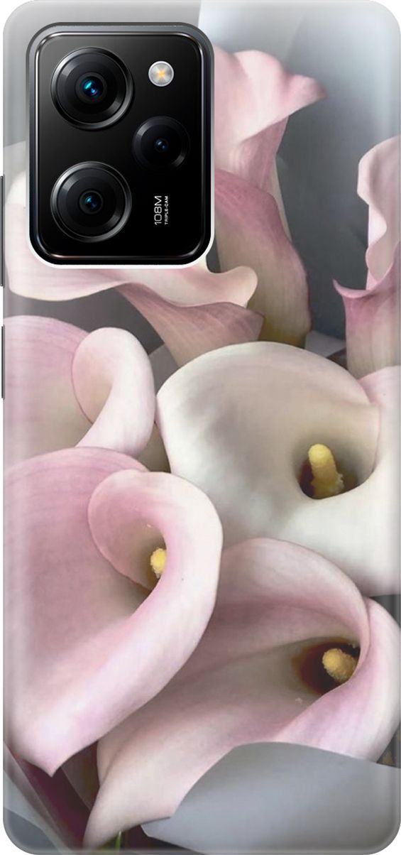 

Чехол на Poco X5 Pro 5G "Розовые каллы", Розовый;серый, 158252