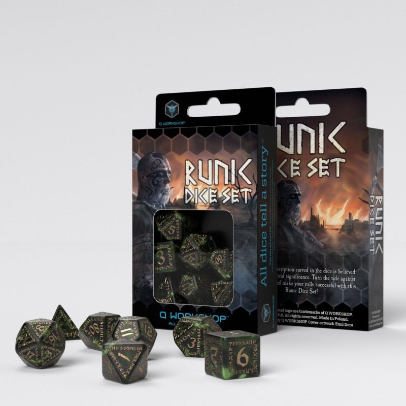 

Набор кубиков Runic Bottle-green & gold Dice Set, Зеленый, SRUN01
