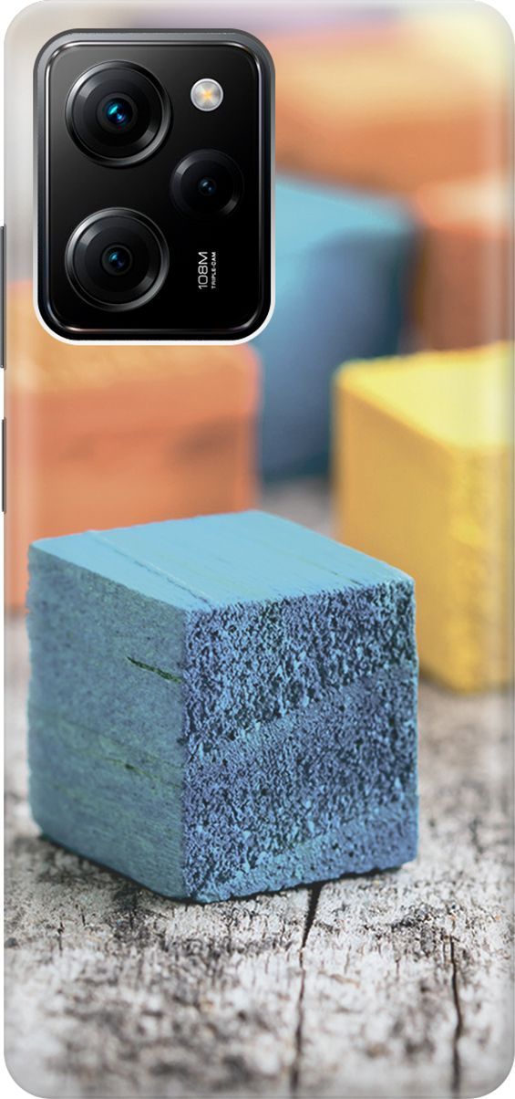 

Чехол на Poco X5 Pro 5G "Разноцветные бруски", Желтый;синий, 158257