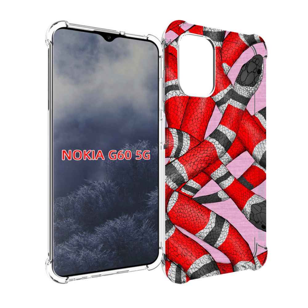 

Чехол MyPads змея-красно-черно-белый для Nokia G60 5G, Прозрачный, Tocco