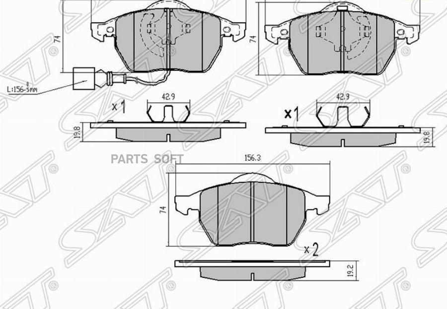 

Колодки тормозные перед AUDI A3 96-03/ TT 98-06/ SKODA OCTAVIA 97-10/ VW SAT ST1J0698151M