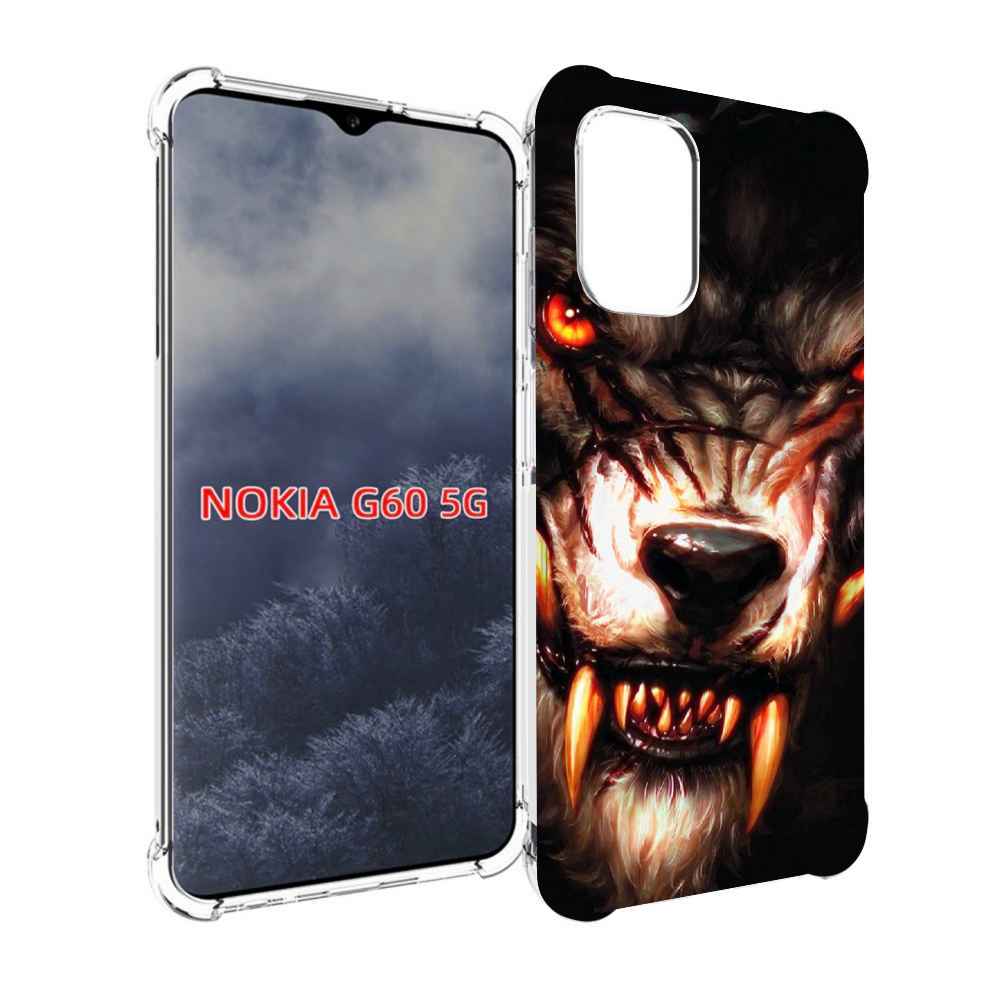

Чехол MyPads злой голодный волк мужской для Nokia G60 5G, Прозрачный, Tocco