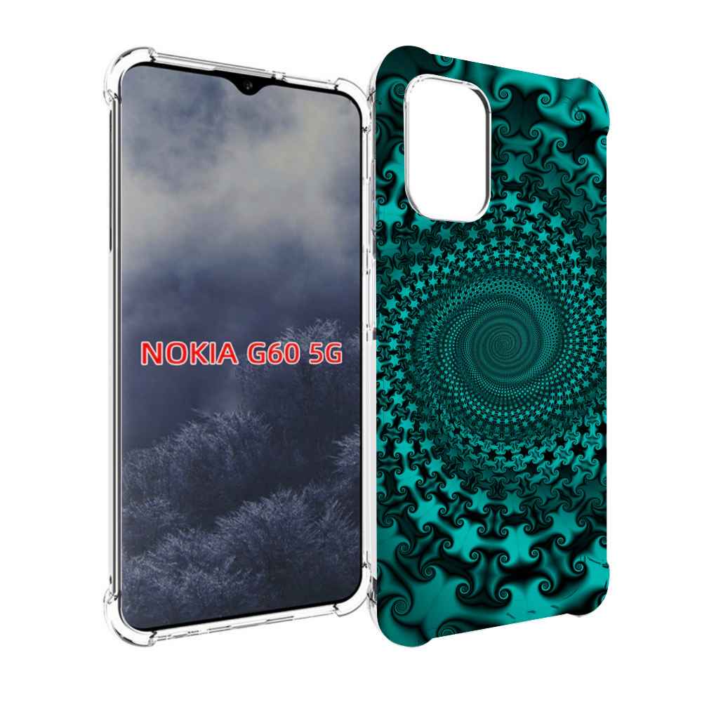 

Чехол MyPads зеленый-гипноз для Nokia G60 5G, Прозрачный, Tocco