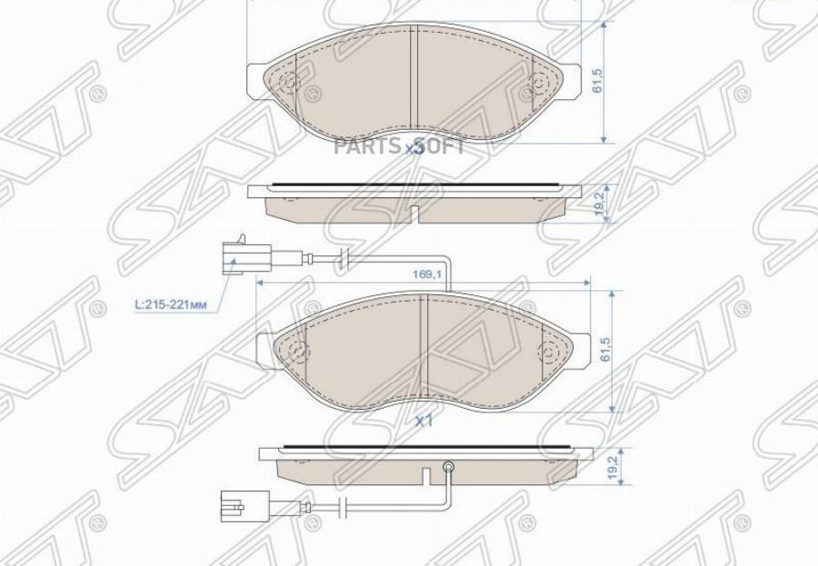 

Колодки тормозные перед PEUGEOT BOXER 06-/FIAT DUCATO/CITROEN JUMPER 06-( SAT ST1612433980