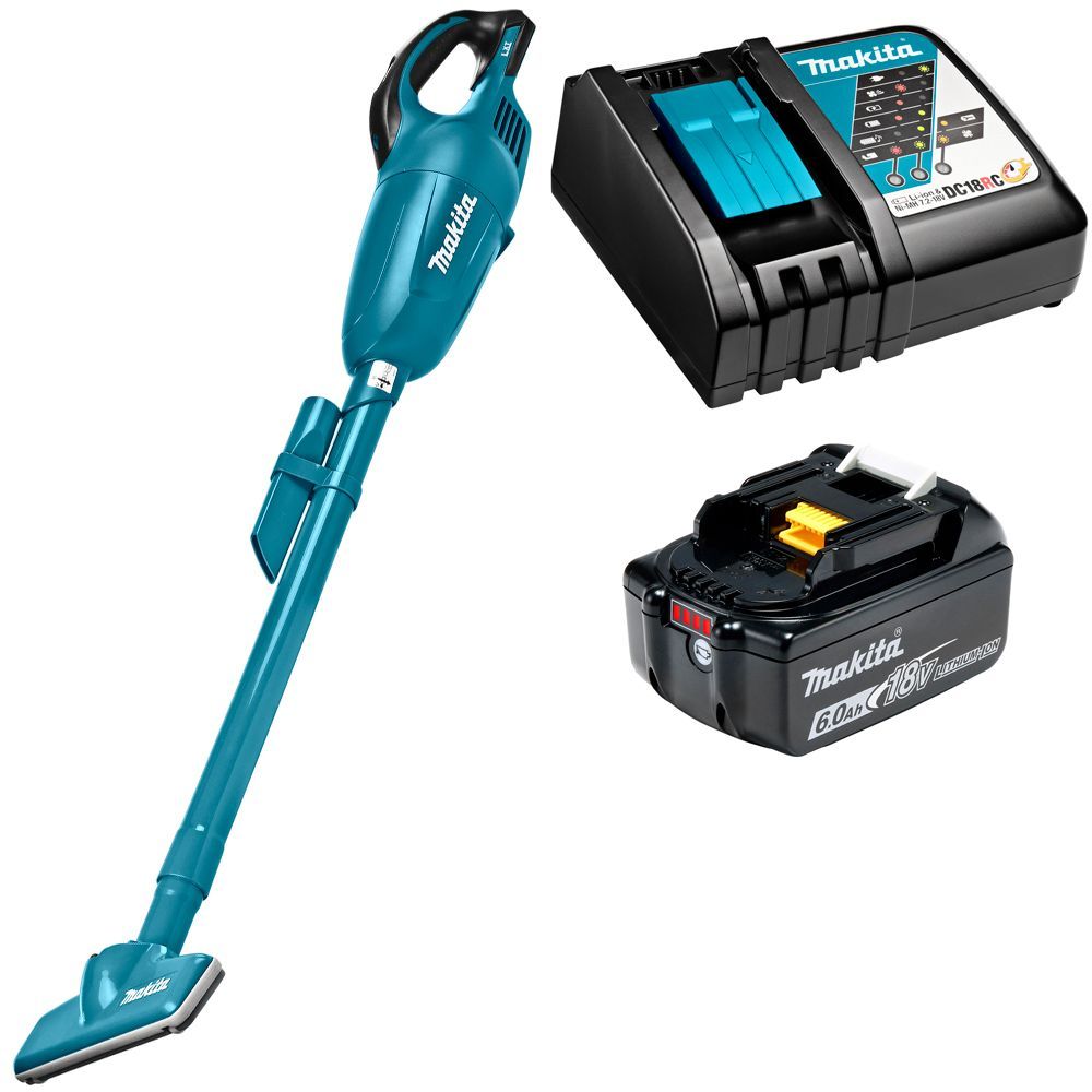 

Пылесос аккумуляторный Makita DCL181FRG 18В-1300л/м-53мбар, акк 6Ач и з/у, DCL181FRG