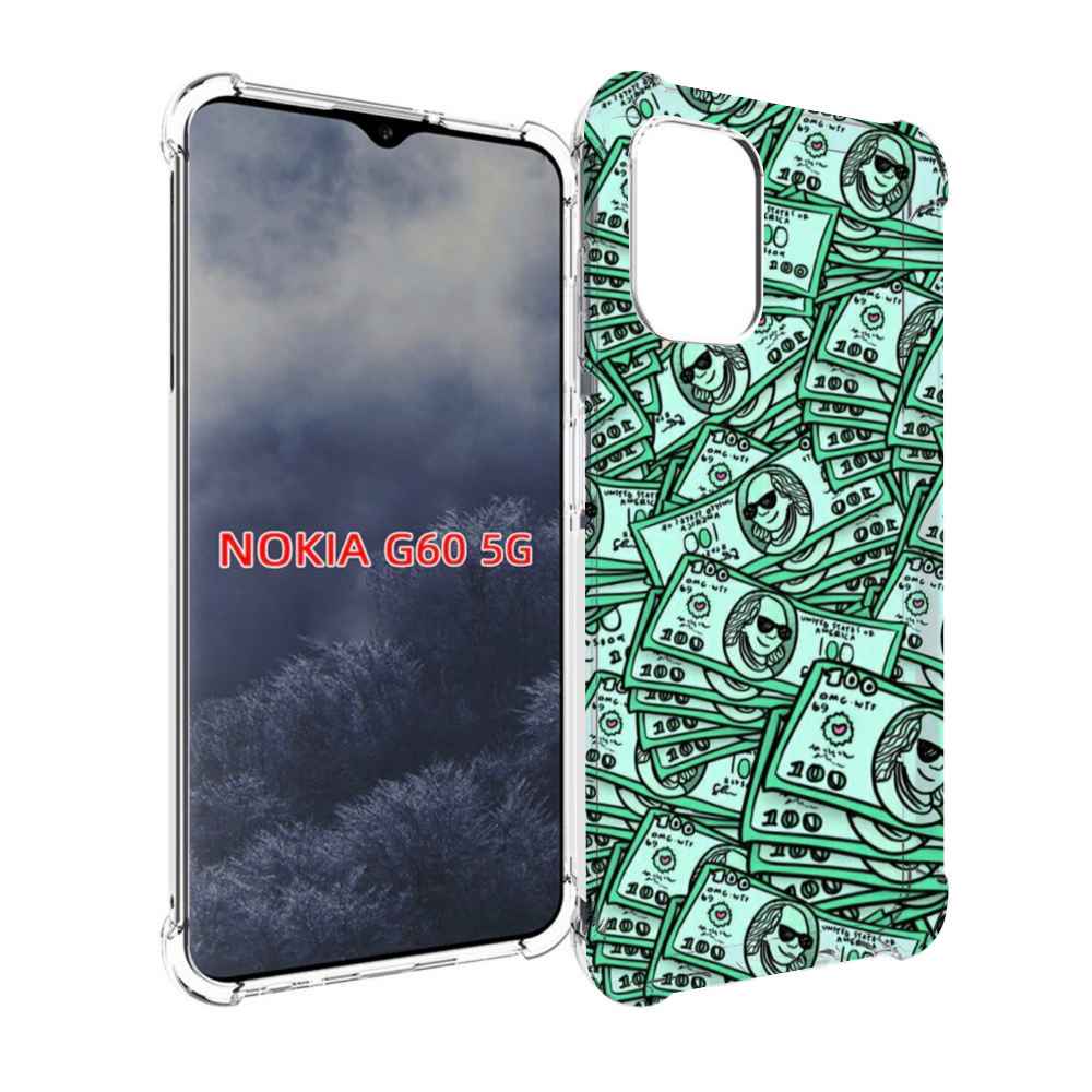 

Чехол MyPads доллары картинка для Nokia G60 5G, Прозрачный, Tocco