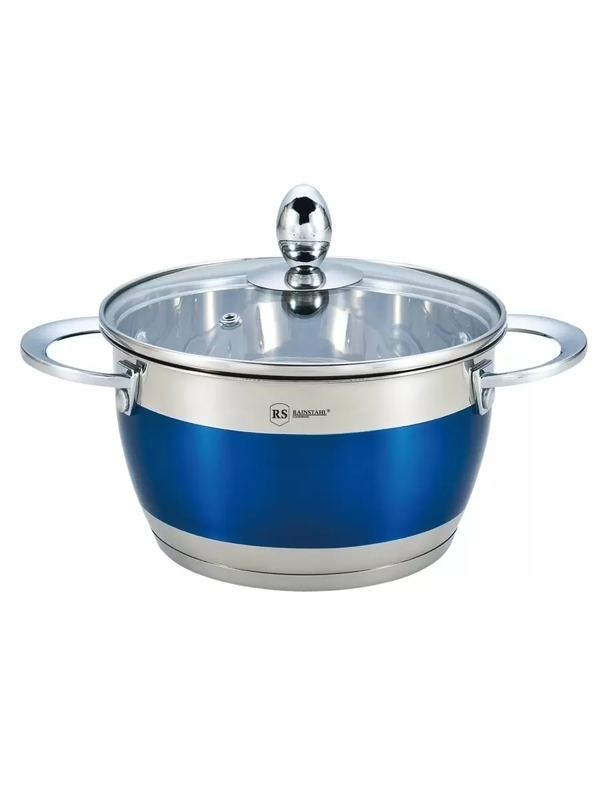 

Кастрюля с крышкой нержавеющая сталь Berlinger 4,6л 1818-22RS\CSBlue, Серебристый