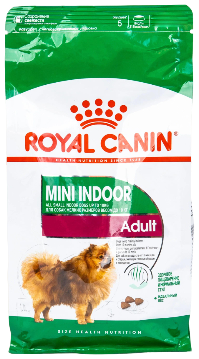 

Сухой корм для собак ROYAL CANIN Mini Indoor Adult для малых пород, 500 г