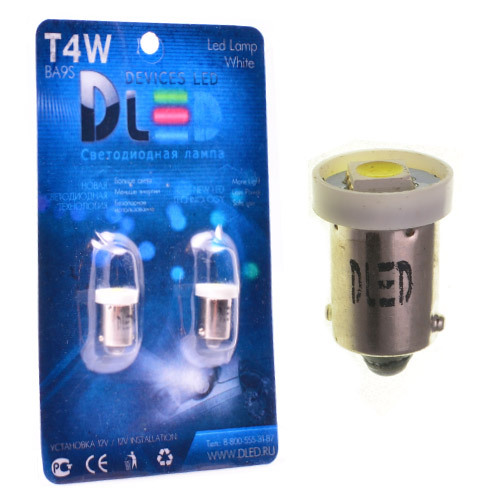 

Светодиодная автомобильная лампа T4W - 1 SMD 5050 (Комплект 2 лампы.), T4W - 1 SMD 5050