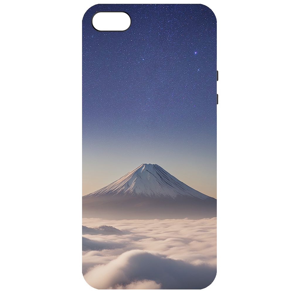 

Чехол-накладка Krutoff Soft Case Япония, Фудзияма для iPhone 55s черный
