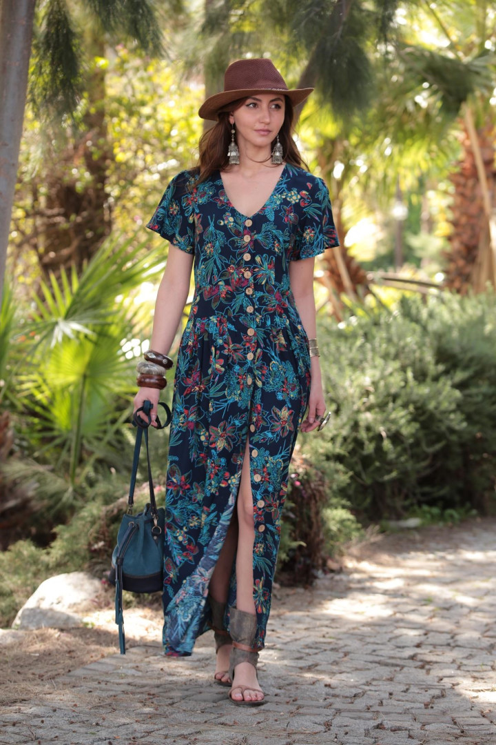 

Платье женское Saman Butik 10779 синее S, 10779