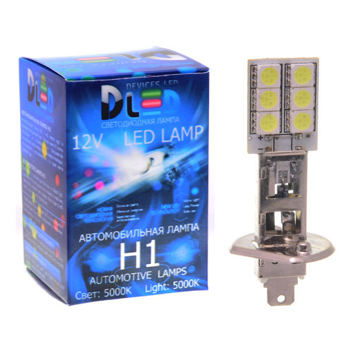 фото Светодиодная автомобильная лампа h1 - 12 smd 5050 (1 лампа в упаковке) dled