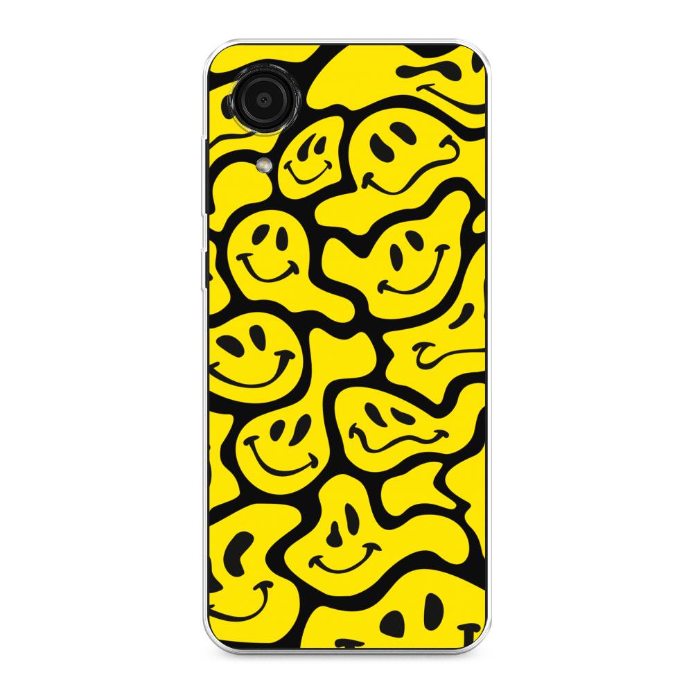 

Чехол на Samsung Galaxy A03 Core "Расплывчатые смайлики желтые", Черный;желтый, 2104750-6