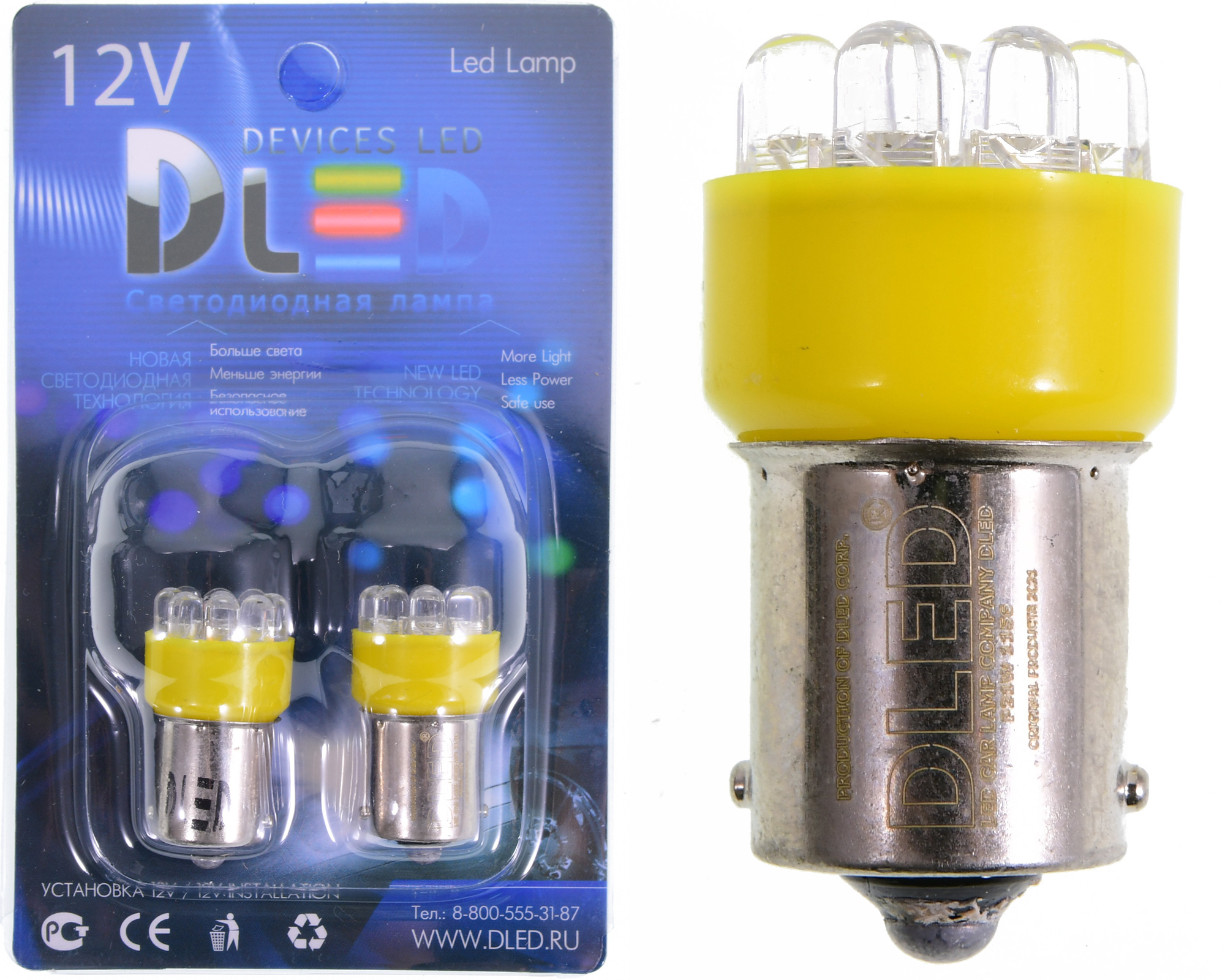 

Светодиодная автомобильная лампа 1156 - PY21W - S25 - BA15s - 9 - Dip-Led (2 лампы.), 1156 - PY21W - S25 - BA15s - 9 - Dip-Led (2 лампы.)