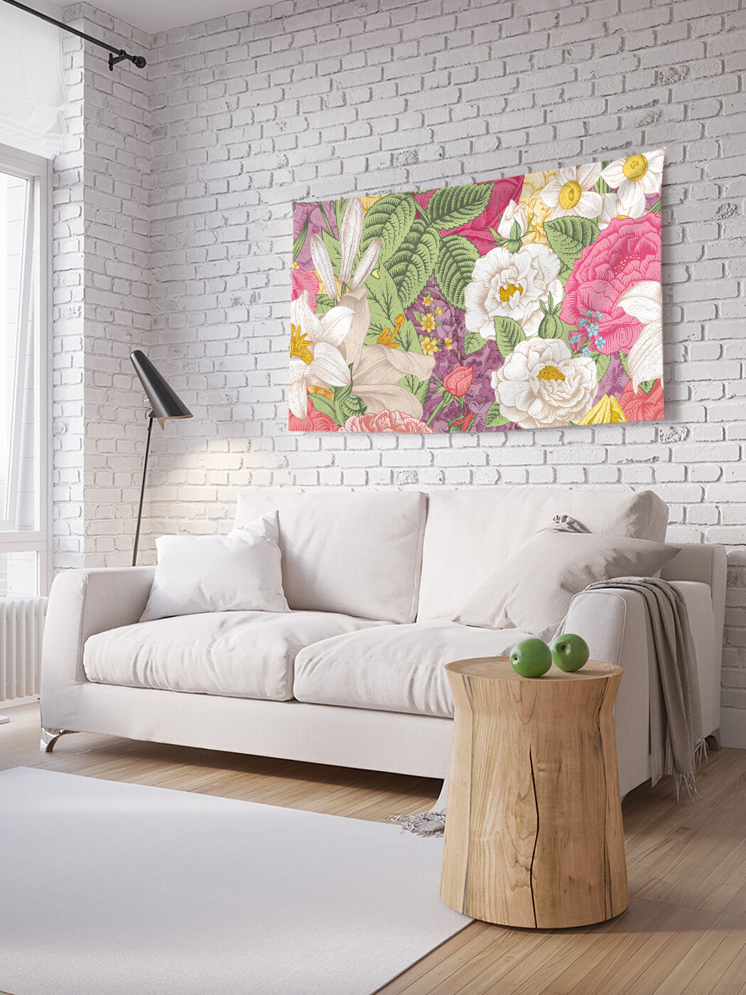 

Горизонтальное фотопанно JoyArty Цветочная картина, из ткани, 100х150 см