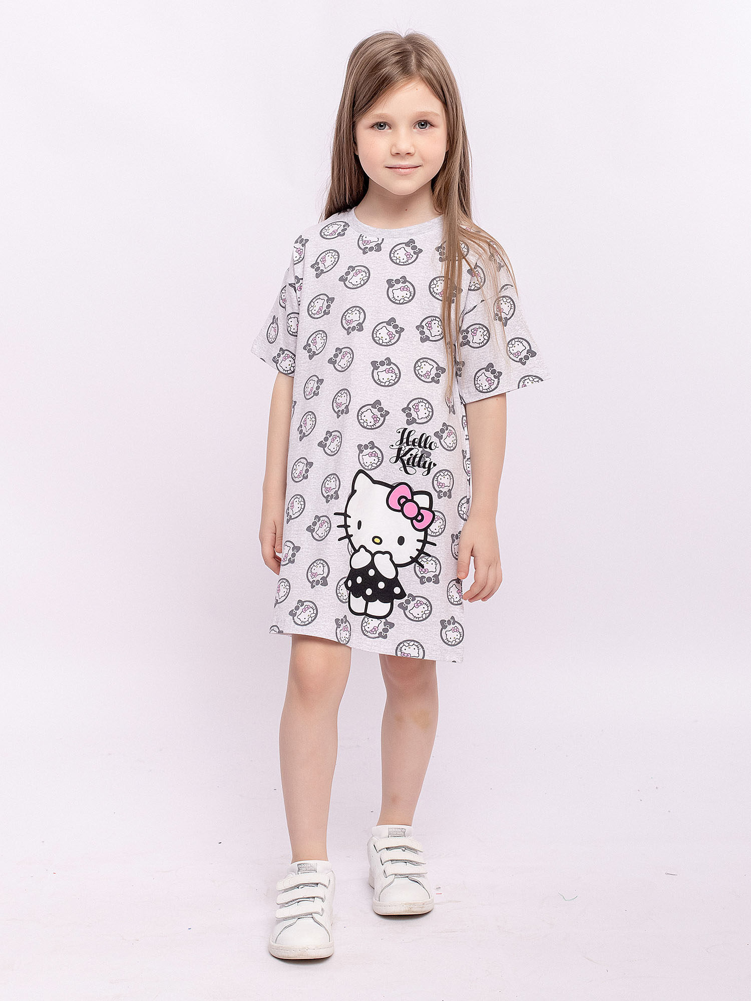 Платье детское Batik 010_ОК22 цвет серый меланж, размер 104