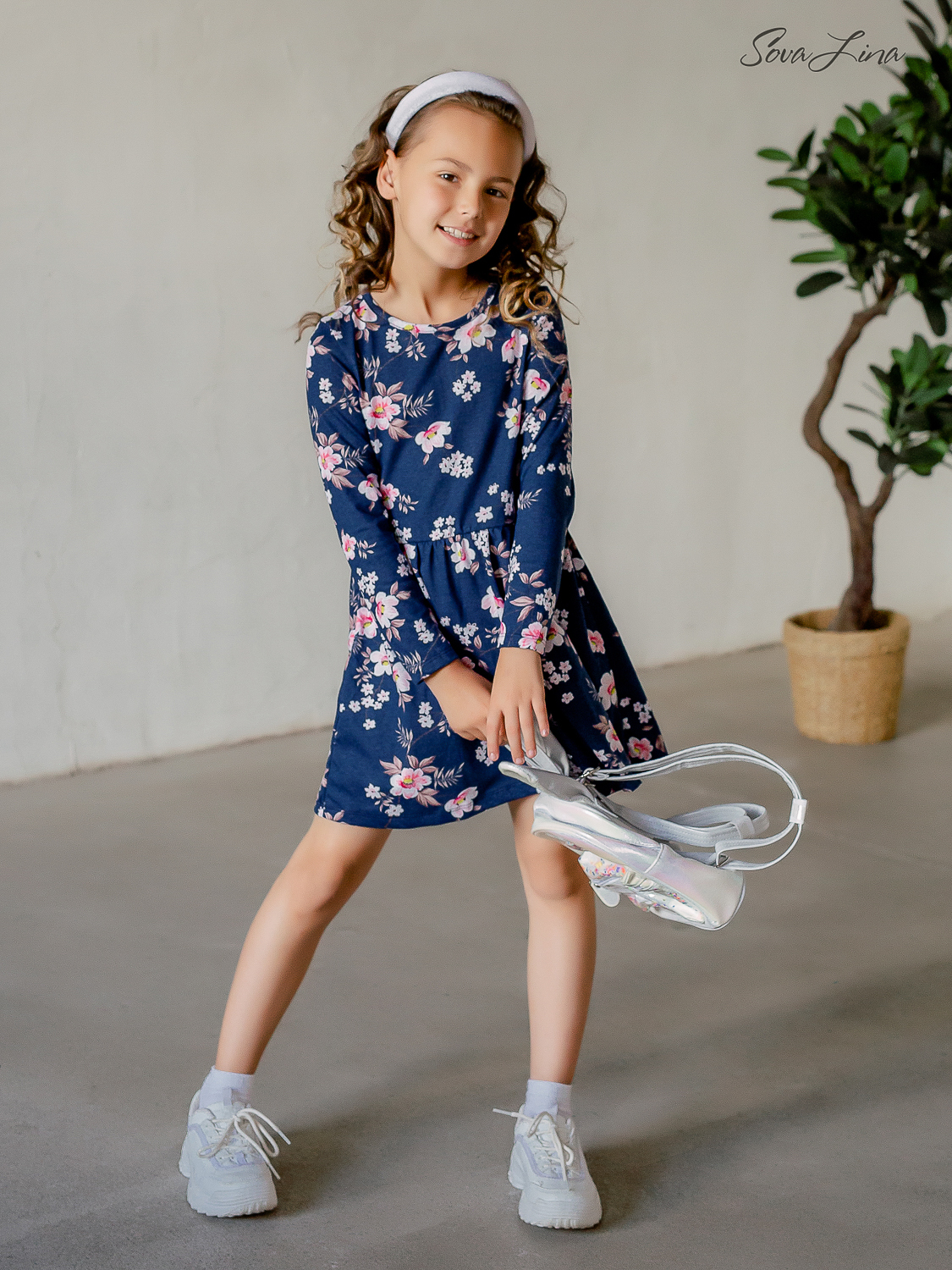 Платье детское SOVALINA 119155804, синий, 122