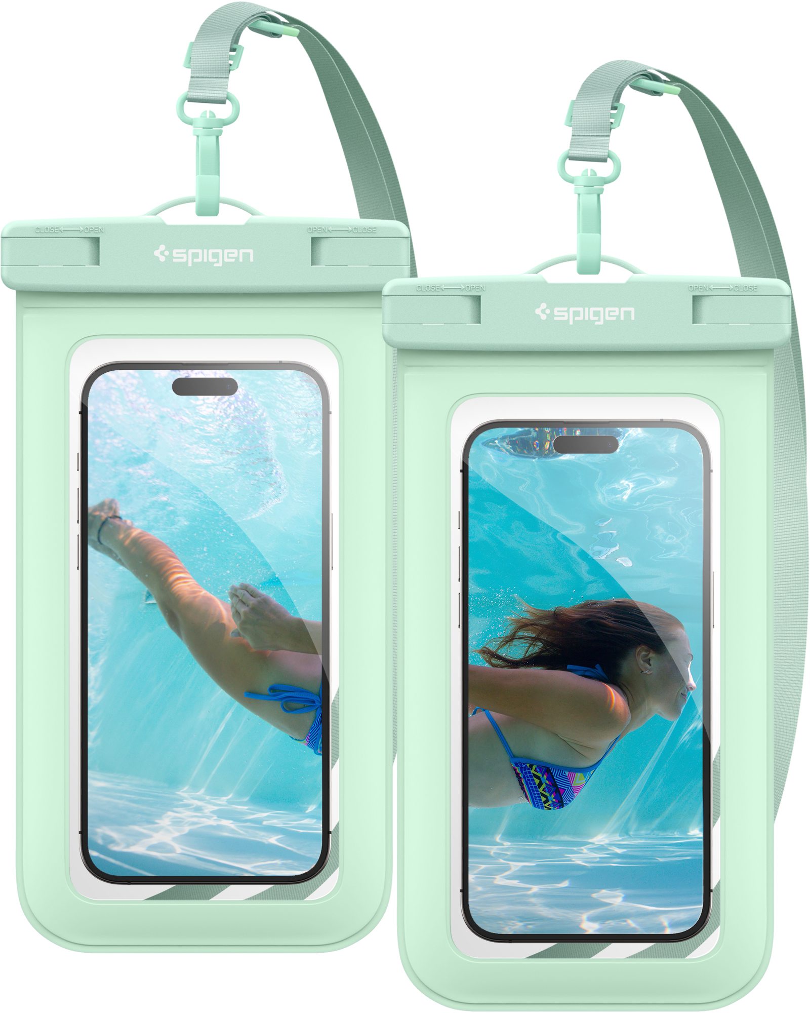 

Водонепроницаемый чехол Spigen - Aqua Shield WaterProof A601 - Зеленый - 2 шт - ACS06015, Universal - Aqua Shield WaterProof A601 - 2