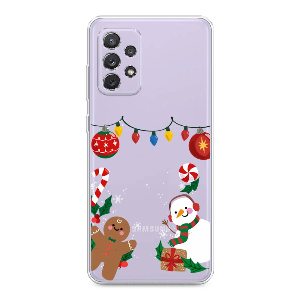 

Чехол на Samsung Galaxy A73 "Новогоднее настроение", Коричневый;красный;зеленый, 2104650-5