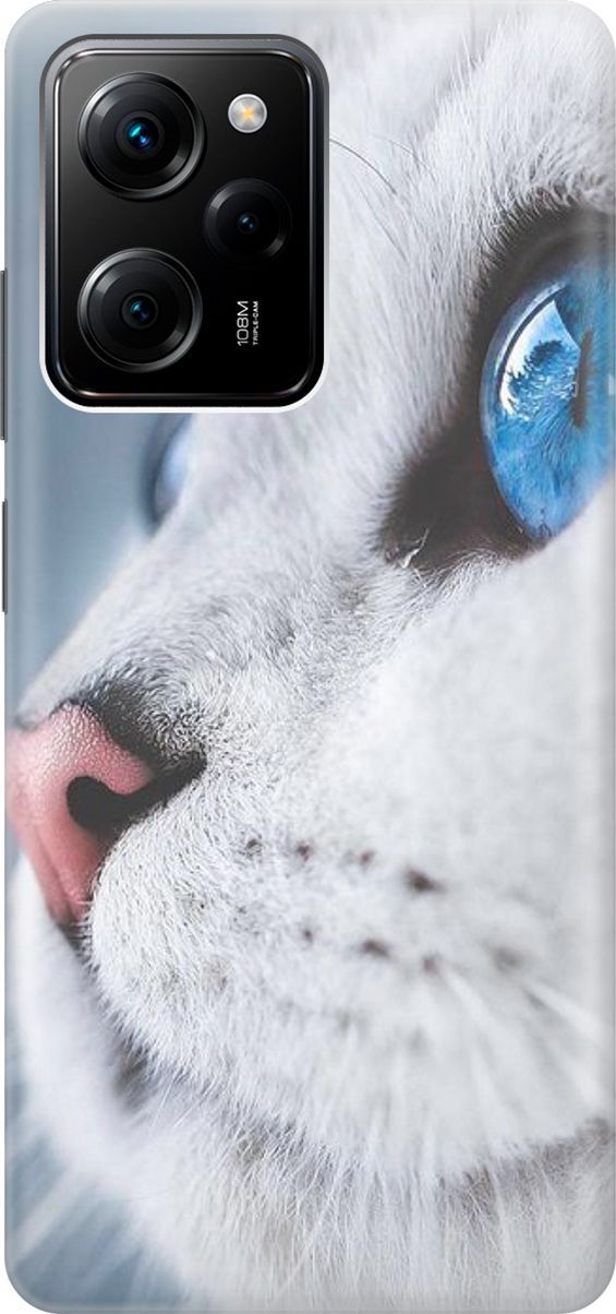 

Чехол на Poco X5 Pro 5G "Кошачий взгляд", Белый;голубой, 158251