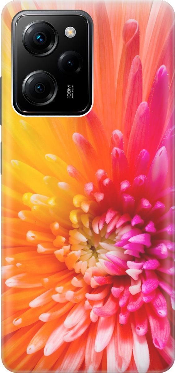 

Чехол на Poco X5 Pro 5G "Розовая хризантема", Оранжевый;розовый, 158252