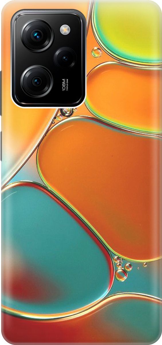 

Чехол на Poco X5 Pro 5G "Разноцветные пузырьки", Голубой;оранжевый, 158244