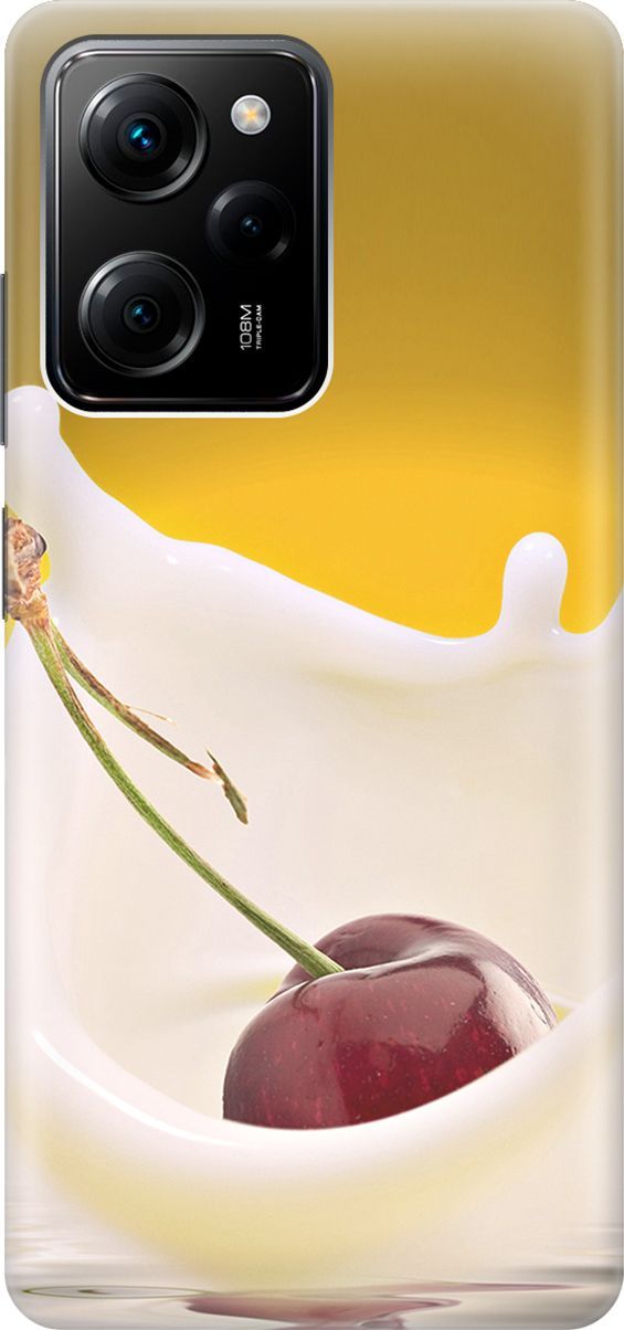 

Чехол на Poco X5 Pro 5G "Ягода в молоке", Белый;желтый, 158246