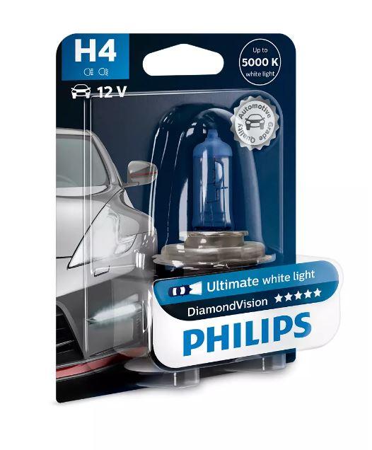 

PHILIPS Лампа H4 12V 6055W DiamondVision, блистер 1 шт. PHILIPS 12342DVB1