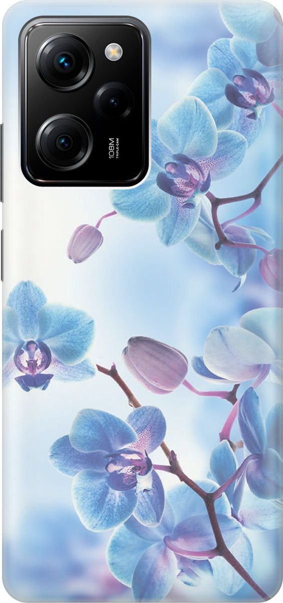

Чехол на Xiaomi Poco X5 Pro 5G с принтом "Голубые орхидеи", Голубой;серый, 158255
