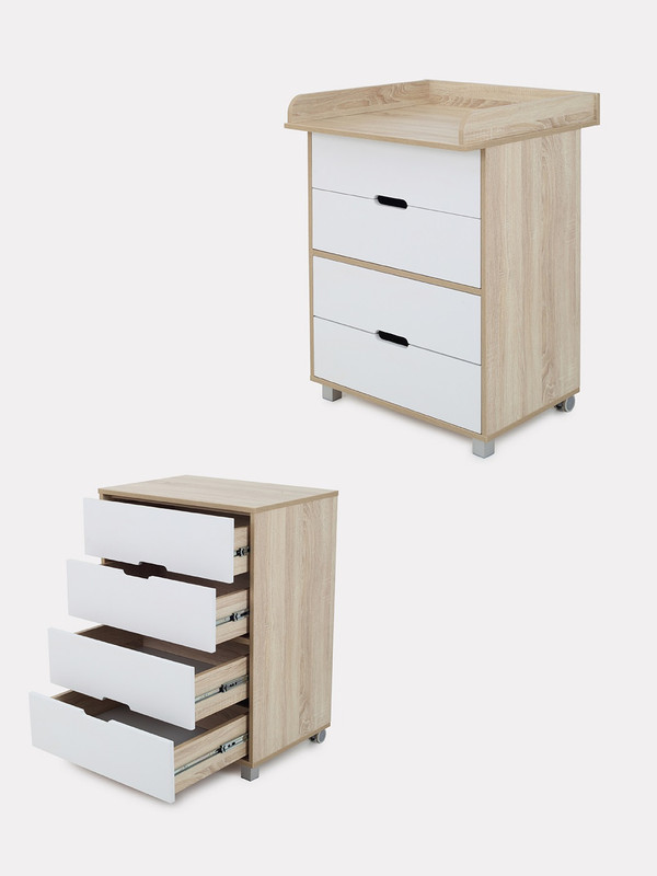 

Комод детский Rant Basic QUADRO 64 см 4 ящ., 106 белый, Quadro