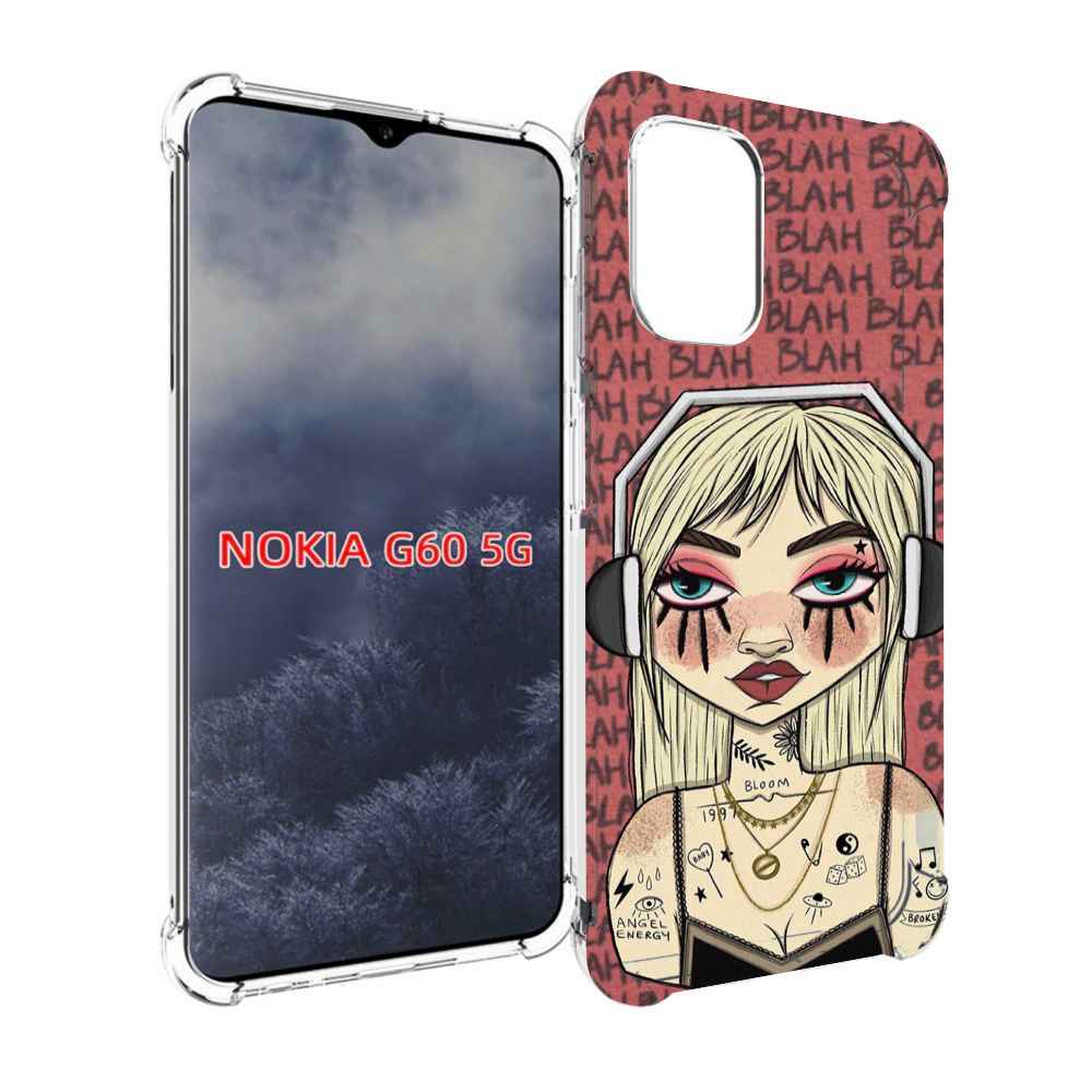 

Чехол MyPads дерзкая-девушка-в-наушниках женский для Nokia G60 5G, Прозрачный, Tocco