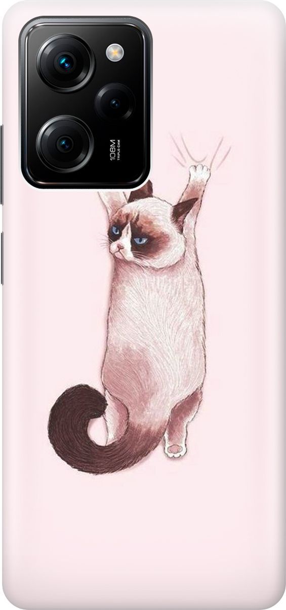 

Чехол на Xiaomi Poco X5 Pro 5G с принтом "Недовольный кот", Белый;розовый, 158251