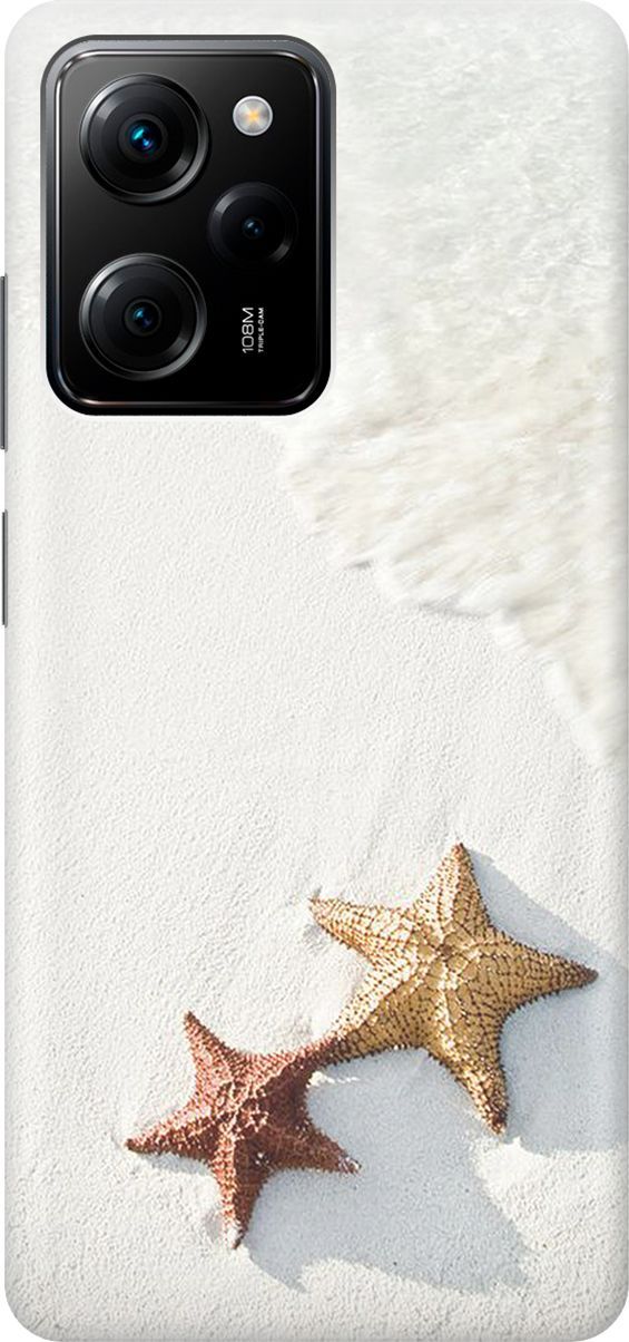 

Чехол на Poco X5 Pro 5G "Две морские звезды", Белый;желтый, 158254