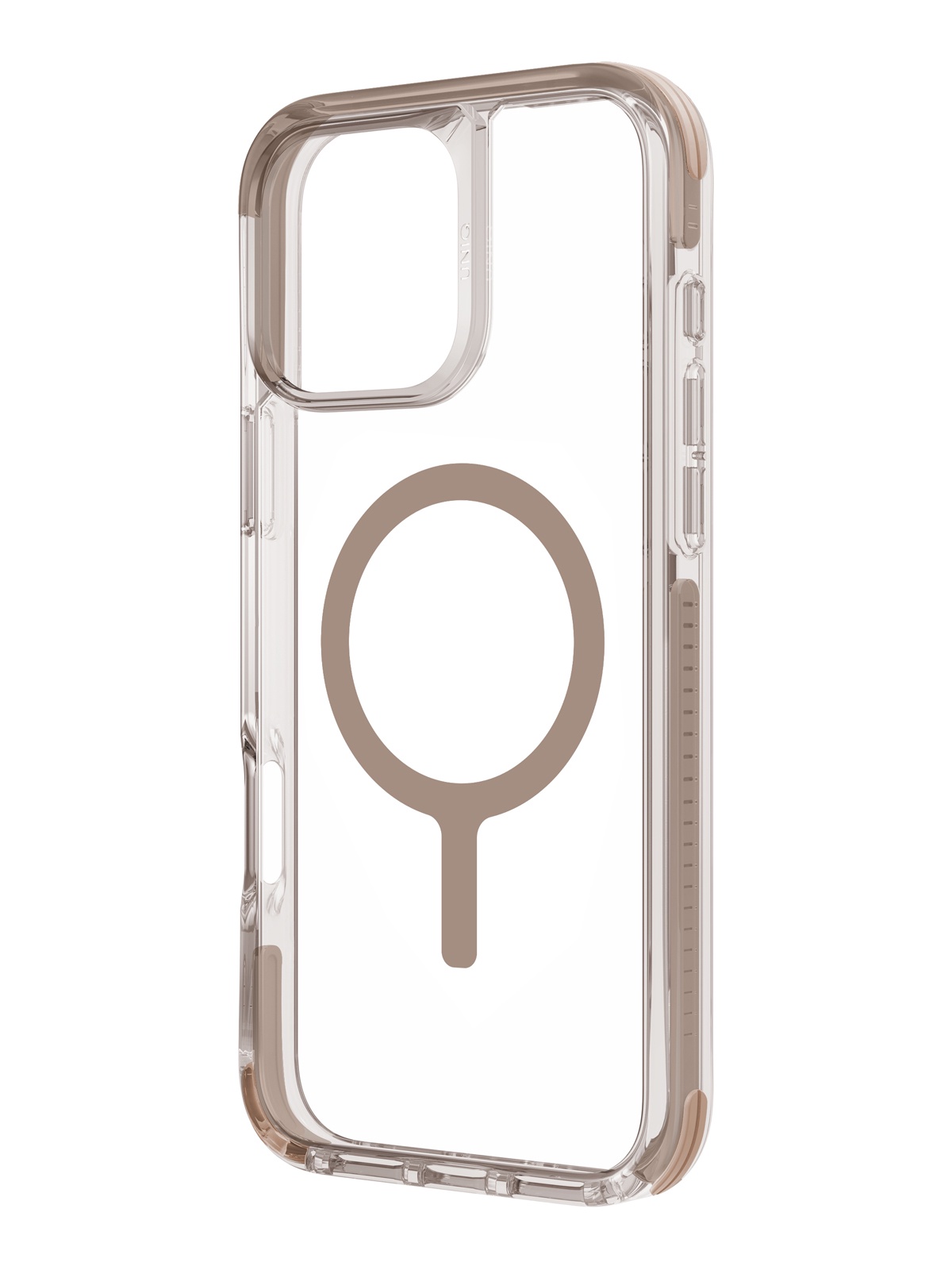 

Чехол Uniq для iPhone 16 Pro Combat Magsafe с усиленной защитой углов, clear gold, Прозрачный