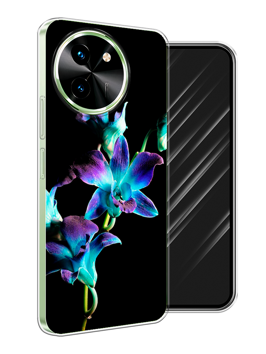 

Чехол Awog на Vivo T3x/Y38 5G "Синий цветок на черном", Черный;голубой;синий, 2610650-1