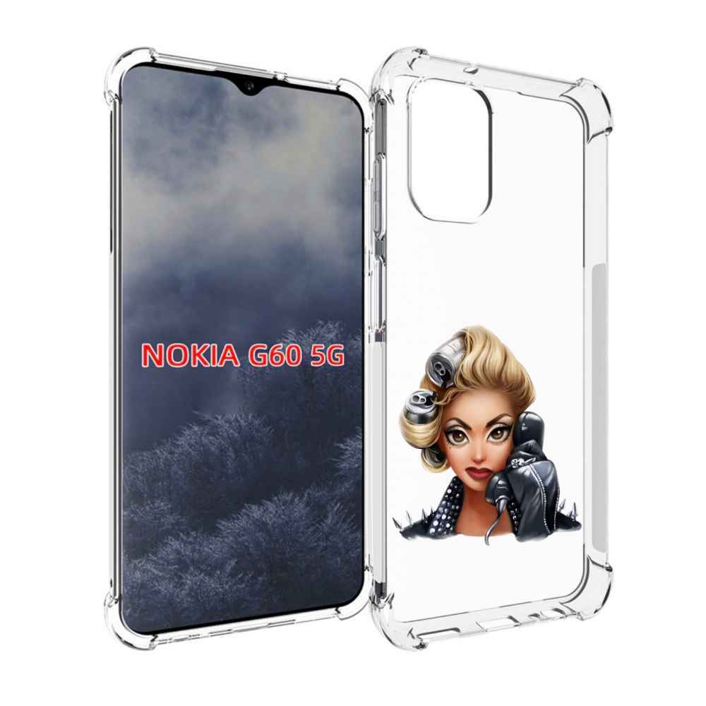 

Чехол MyPads девушка-смайлик-с-телефоном женский для Nokia G60 5G, Прозрачный, Tocco