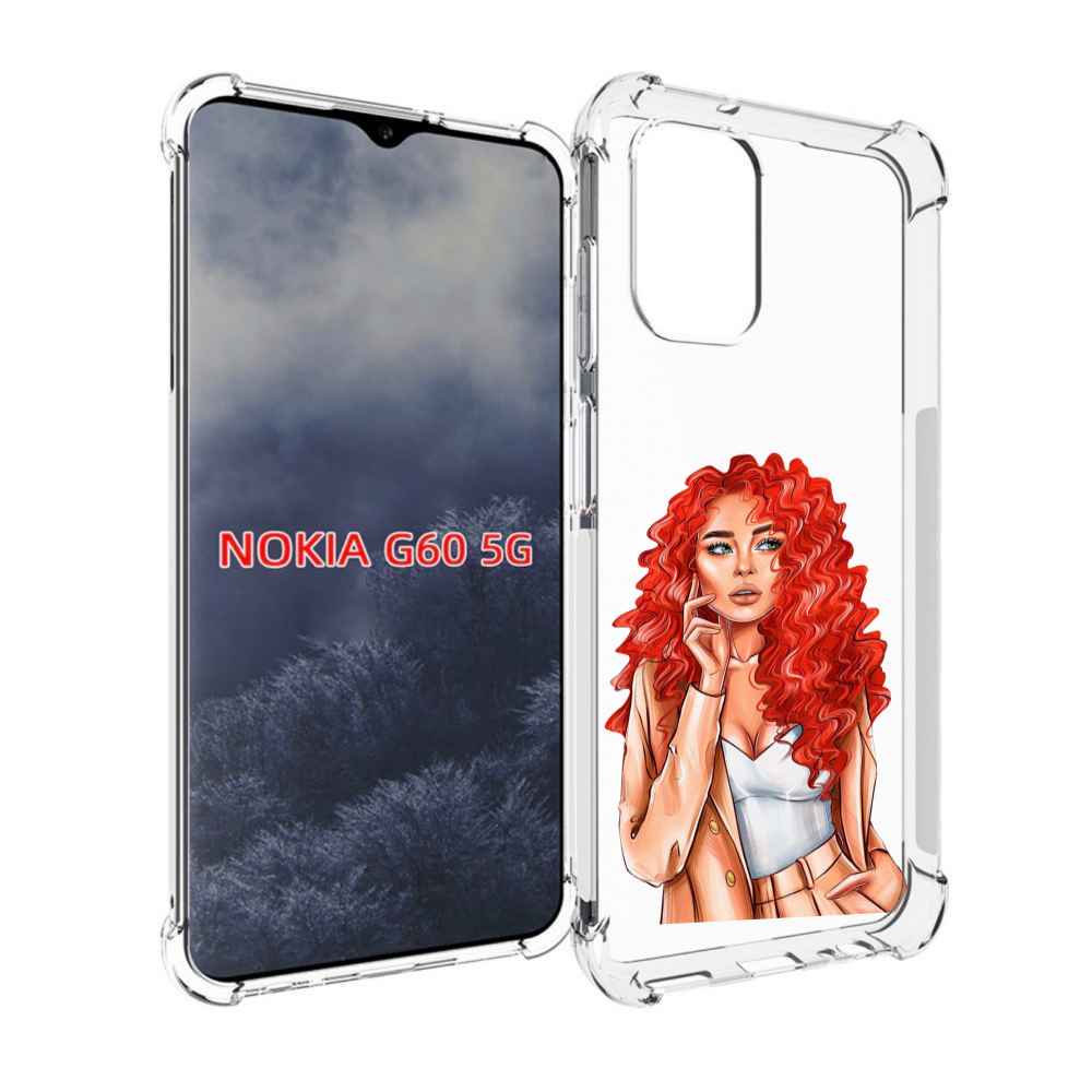 

Чехол MyPads девушка-с-яркими-волосами женский для Nokia G60 5G, Прозрачный, Tocco