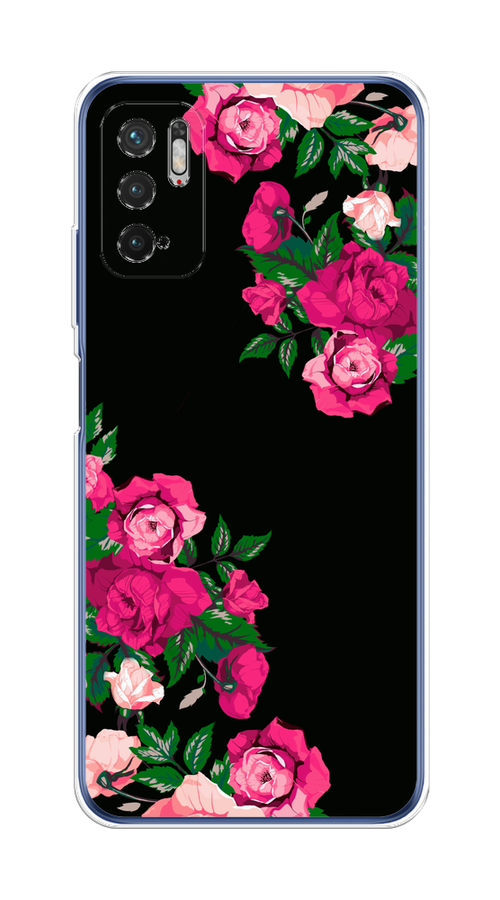 

Чехол на Xiaomi Redmi Note 10T/10 5G/Poco M3 Pro "Розы фуксия", Черный;розовый;зеленый, 311050-1