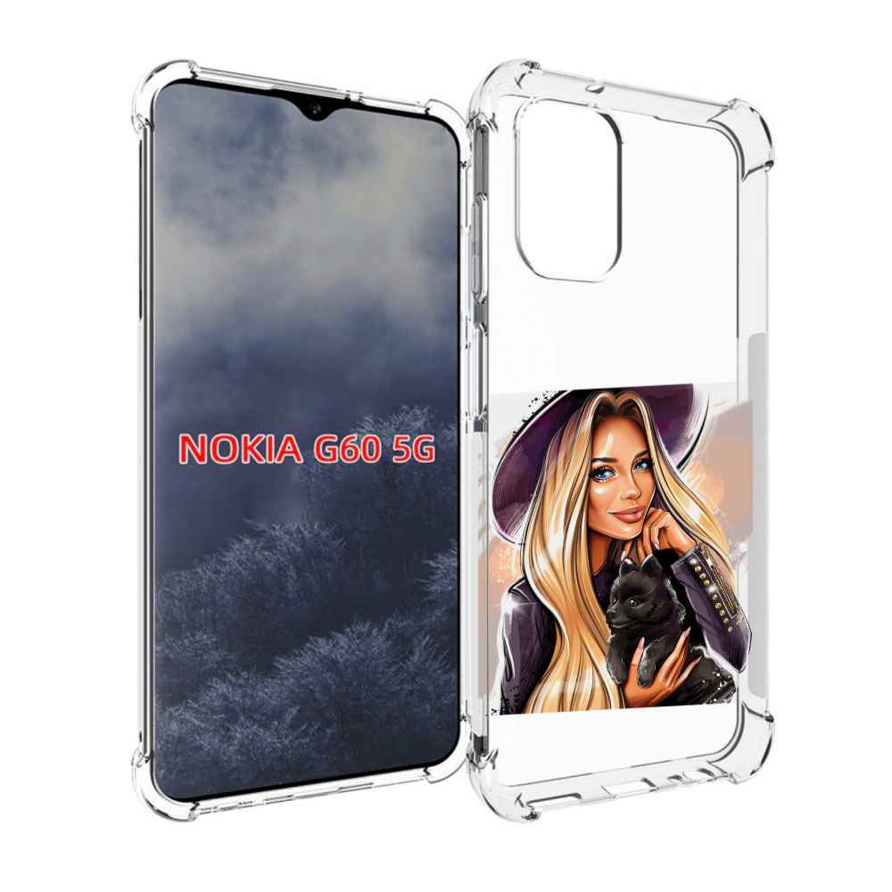 

Чехол MyPads девушка-с-черным-щенком женский для Nokia G60 5G, Прозрачный, Tocco