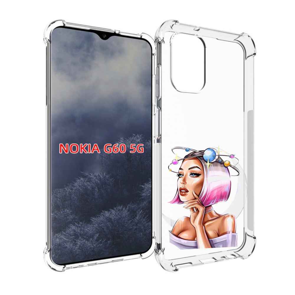 

Чехол MyPads девушка-с-планетами-на-голове женский для Nokia G60 5G, Прозрачный, Tocco
