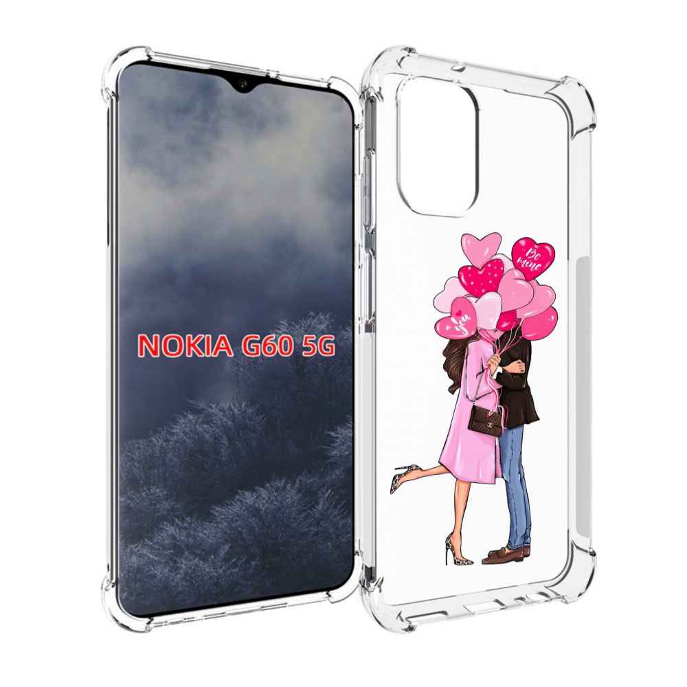 

Чехол MyPads девушка-с-парнем-сердечки женский для Nokia G60 5G, Прозрачный, Tocco