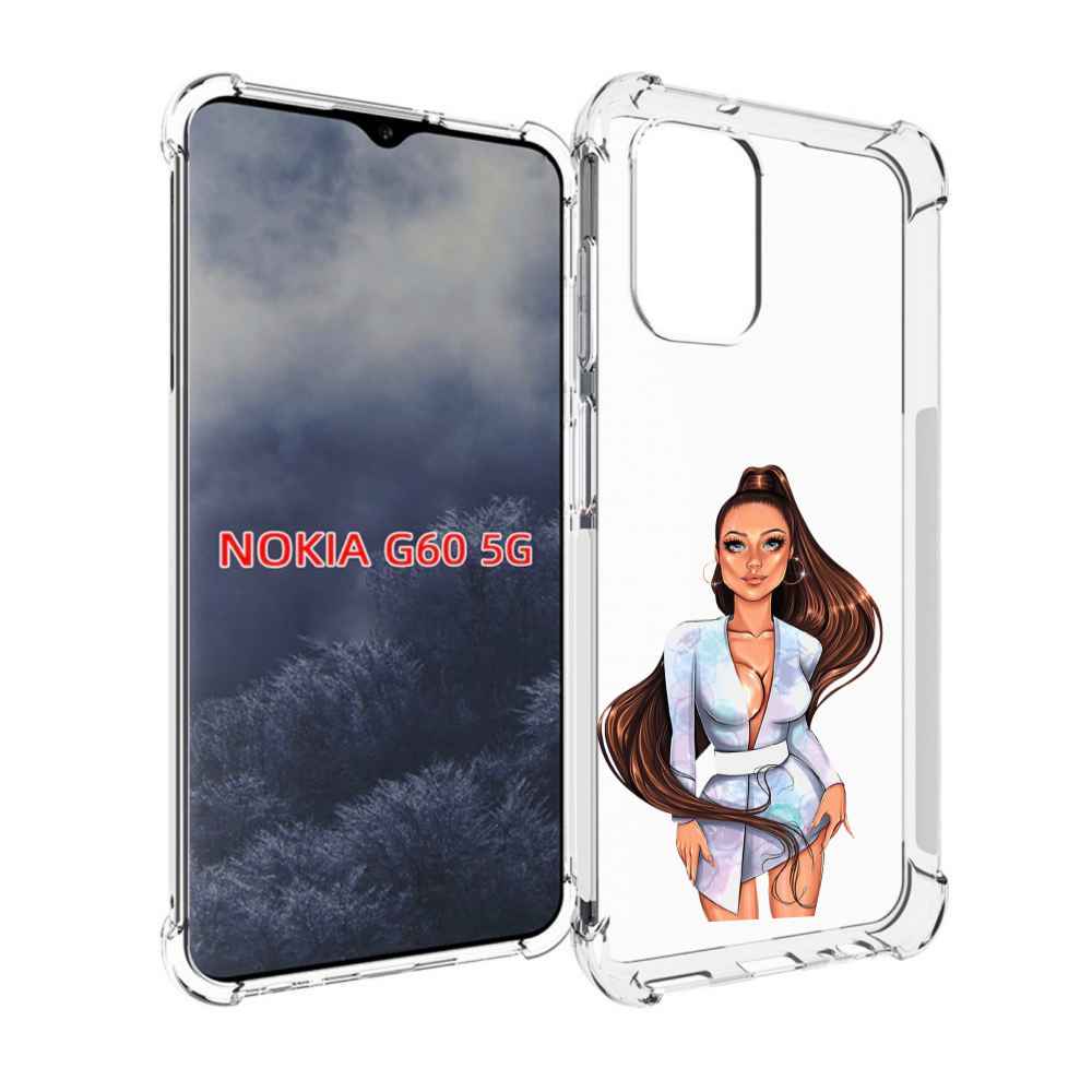 

Чехол MyPads девушка-с-очень-длинными-волосами женский для Nokia G60 5G, Прозрачный, Tocco